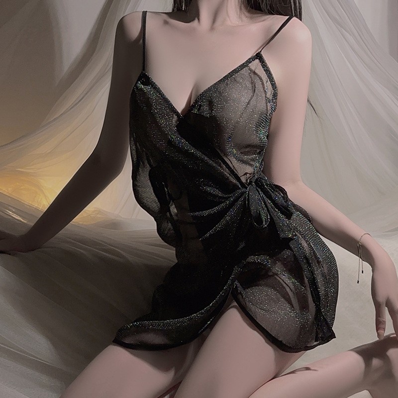 Lingerie séduisante définie pour les femmes: - Style de désir, design transparent, des fentes sexy, ardent - Allure chaude, cravate - Champe denuit avec un uniforme - Inspiré Look3704 Prix:$69,99