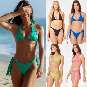Nouveau 2025 européen et américain-Style Bikinis du commerce extérieur. Trois-Créez denouvelles maillots de bain pour femmes, disponibles en plusieurs couleurs. Deux-Swimons de pièces avec un design sexy QT25017 Prix:$79,99